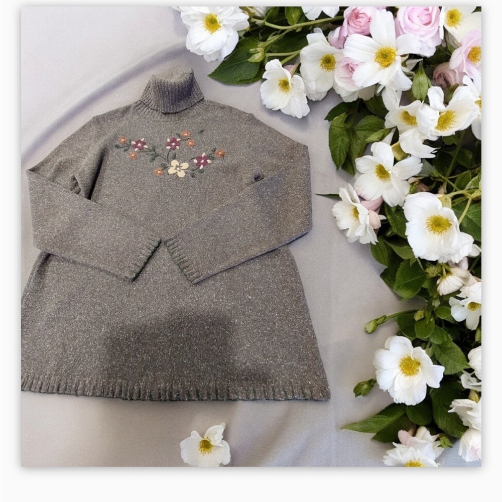 Vintage Penman’s Embroidered Knit Turtleneck Sweater-Tunic -Sz M-EUC -Bohemian🍂​